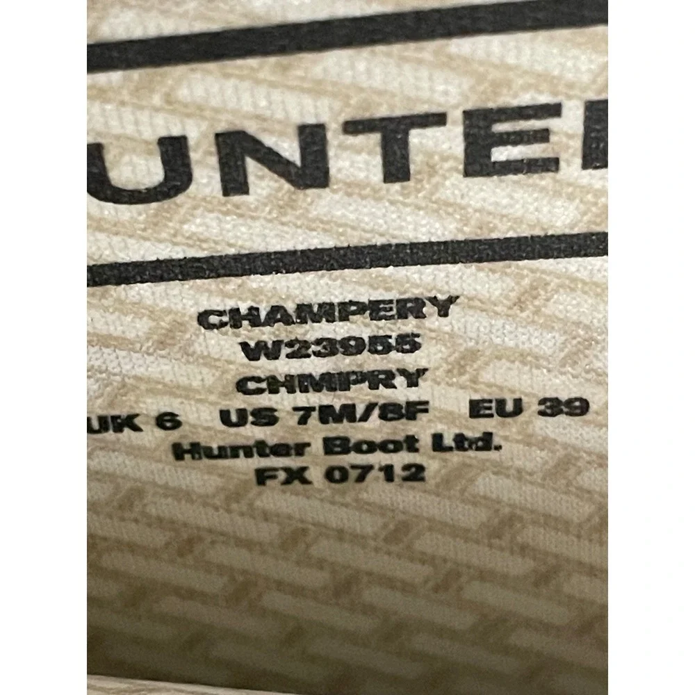 Hunter Champery Black Wedge Rain Boots W23955 Rubber Tall Platform Womens 8